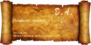 Dombos Andor névjegykártya