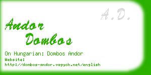 andor dombos business card